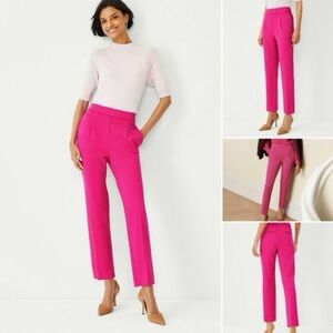 NWT MEDIUM Ann Taylor High-Rise “Easy Ankle” Pants - Vibrant Pink